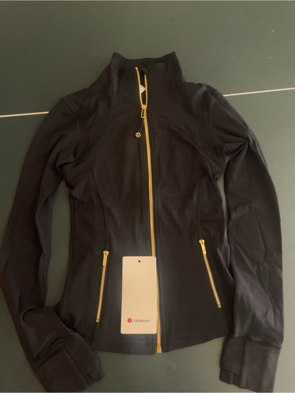 lululemon athletica Black Jacket with Gold Zippers